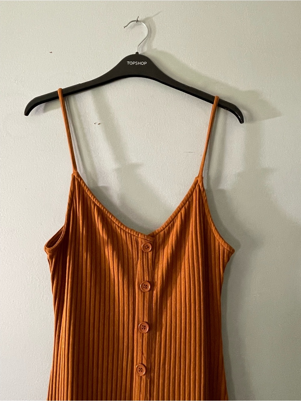Wishlist Ribbed Button-Front Slip Dress in Brown - Picture 3 of 8